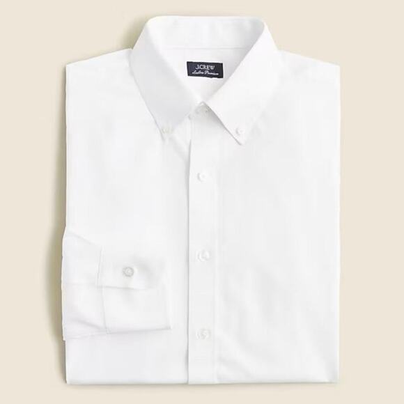 J.Crew Ludlow Premium Fine Cotton Slim Dress Shirt Button Down White 17/36 NWT - Picture 1 of 13